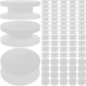 TEHAUX 100pcs White Plastic Pulley Wheel, 9.3mm Pulley Gear Portapotty Morphie Portable Pulley Wheel Plastic Belt Pulley Car Parts Plane Toy Automotive Parts Motor Toy Gear Mute Pulley for DIY