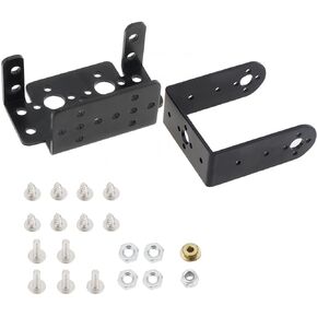2 Sets Pan Tilt Servo Mount Bracket Aluminum Alloy for MG995 MG996R S3003 / U-Shaped L-Shaped Steering Gear Robot Car Boat