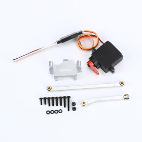 RCAWD 100% Durability Increase Upgrades RC Servo Seat & 1kg Metal Gear Servo Set & Steering Linkage & 21T Servo Arm Parts for Hobbyplus CR18P, FUR-2411, CR-18, FMS1:18 Atlas Black