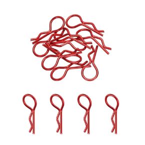 MECCANIXITY 25pcs 30-Degree Angle RC Body Clips Bent Springy R Pins 25x1.4x10mm for All 1/8 1/10 Scale Model RC Car Crawler Truck Shell Replacement Parts(Red)