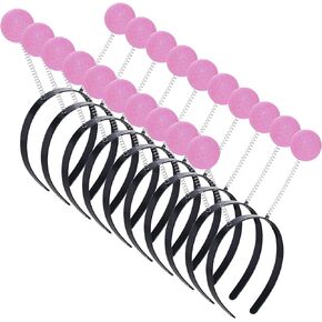 10Pcs Alien Headband Martian Antennas Headband Space Costume Accessories Glitter Ball Head Boppers for Party Women