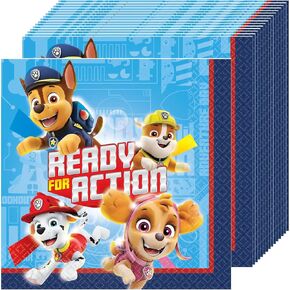 Paw Patrol Adventures Beverage Paper Napkins - 5" x 5" (Pack Of 16), Vibrant & Fun Serviettes - Perfect For Birthdays, Themed Parties & Celebrations