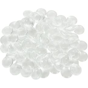 200 PCS Transparent Glass cabochons 1 inch Glass Dome Cabochons Crystal Clear Round Cabochon Non-calibrated Round 1 inch/25mm Round Cabochons Tiles for Craft Cameo Pendants Photo Jewelry Necklaces1