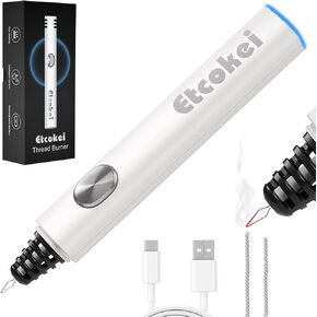 Thread Burner, USB Rechargeable Thread Zapper with LCD Display, Burn and Melt Easily, Cautery Pen for Beading, Weaving, Sewing, Leather & Jewelry Making