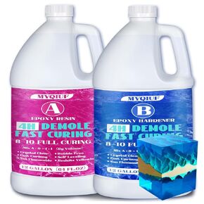 Epoxy Resin - Fast Cure Epoxy Resin, 1 Gallon 4 Hours Demold 8-10 Hours Casting Resin Crystal Clear for DIY Molds Wood Jewelry Table Tops Bar Top Casting Coating Crafts Supplies Easy Mix 1:1 Ratio