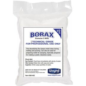 Borax Flux 1/2 Pound Melting Gold Silver Crucible Glaze Jewelry Casting 8oz