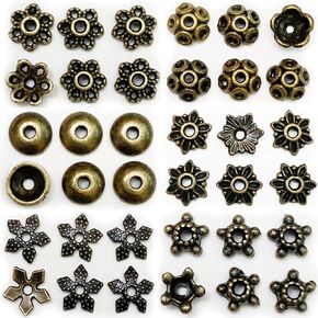 Antique Silver Spacer Bead Caps Bali Style Mixed Tibetan Silver Flower Beads Caps for Bracelet Necklace Earrings Jewelry Making Supplies Findings 600Pcs