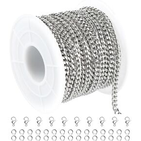 5 Meters Cuban Chain Roll Stainless Steel Jewelry Chain for Jewelry Making Diamond Cut Cuban Chain for Men Necklace DIY Jewelry Findings in Saudi Arabia