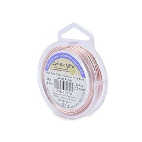 Artistic Wire, 18 Gauge (1.0 mm), Silver Plated, Rose Gold Color, 20 ft (6.1 m)