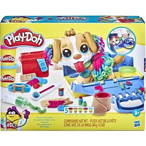 Play-Doh Care 'n Carry Vet Playset for Kids 3 Years and Up with Toy Dog, Storage, 10 Tools, and 5 Modeling Compound Colors, Non-Toxic