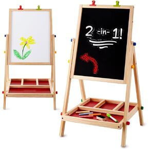 Modern Innovations 2-in-1 Double Sided Kid's Easel, Tabletop Art Easel for Kids 2-4, Toddler Easel, Chalk Board for Kids, Kids Art Easel, Art Easel for Toddlers 2-4 Years, Painting Easel Kids in Kuwait