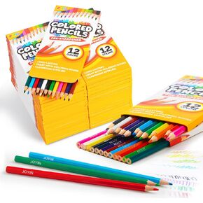 JOYIN 432 Count Colored Pencils Bulk, Pre-sharpened Colored Pencils for Kids 4+, Bulk Coloring Pencils School Supplies for Teachers, Classroom Prizes (12 Assorted Colors, Individual Pack of 36)