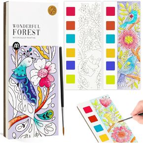 كتب الرسم بالألوان المائية من جيكرين، مجموعة تلوين الرسم بالألوان المائية للجيب، طلاء مع علامات مائية، هدايا حفلات السفر للأطفال الصغار للأولاد والبنات in Kuwait