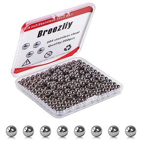490Pcs 3/32"-1/2"Precision Chrome Steel Assorted Loose Bicycle Bearing Steel Ball Assortment Kit(8 Sizes 490Metric)