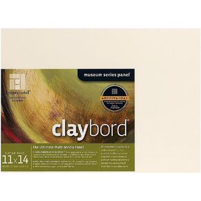 لوحة طلاء خشبية من Ampersand Art Supply: Claybord من سلسلة المتاحف، 11 بوصة × 14 بوصة، 1/8 بوصة شكل مسطح