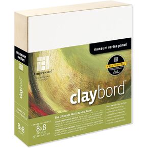 Ampersand Art Supply Wood Painting Panel: Museum Series Claybord, 8" x 8", 1-1/2"Cradled Profile