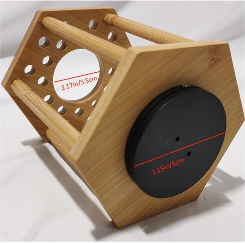 Rotating Paint Brush Holder 25 Holes Bamboo Display Drying Stand Artist Paint Brush Organizer Watercolor Brush Stand Rack Paint Brush Storage Art Supply Organizer(1pcs) in Saudi Arabia