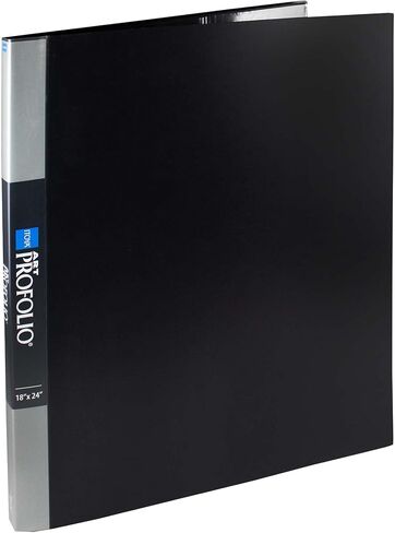 Itoya Original Art ProFolio كتاب ألبوم صور أسود مقاس 17 × 22 مع 48 صفحة - مجلد محفظة فنية لألبوم الصور للأعمال الفنية - غلاف محفظة كتاب الصور - كتاب صور غلاف العرض التقديمي in Kuwait