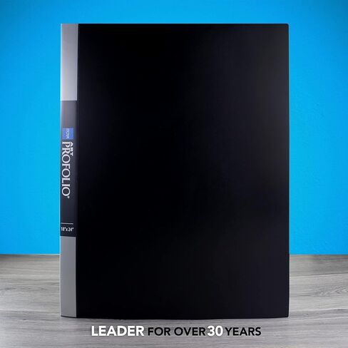 Itoya Original Art ProFolio كتاب ألبوم صور أسود مقاس 17 × 22 مع 48 صفحة - مجلد محفظة فنية لألبوم الصور للأعمال الفنية - غلاف محفظة كتاب الصور - كتاب صور غلاف العرض التقديمي in Kuwait