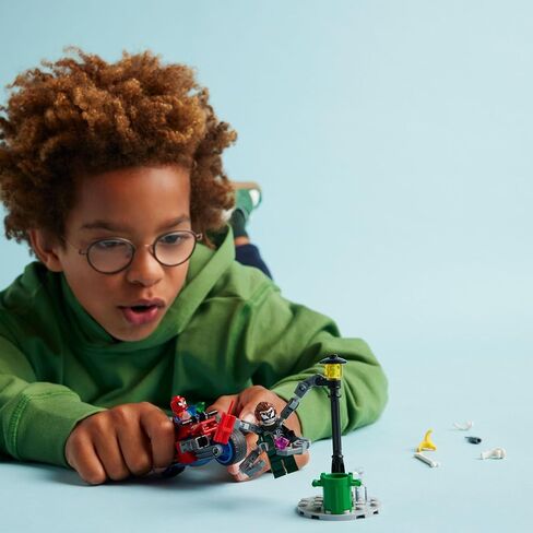 LEGO Marvel Motorcycle Chase: Spider-Man vs. Doc Ock, Buildable Toy for Kids with Stud Shooters and Web Blasters, 2 Marvel Minifigures, Super Hero Toy, Gift for Boys and Girls Aged 6 and Up, 76275 in Saudi Arabia
