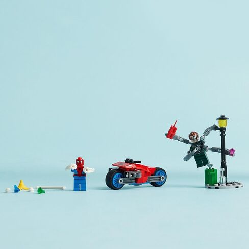 LEGO Marvel Motorcycle Chase: Spider-Man vs. Doc Ock, Buildable Toy for Kids with Stud Shooters and Web Blasters, 2 Marvel Minifigures, Super Hero Toy, Gift for Boys and Girls Aged 6 and Up, 76275 in Saudi Arabia