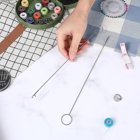 6 Pcs Loop Turner Sewing Tool Long Sewing Loop Turner Hook Tongue Crochet Hook Tool with Latch for Fabric Belts Strips Tube Straps DIY Knitting Accessories in Saudi Arabia
