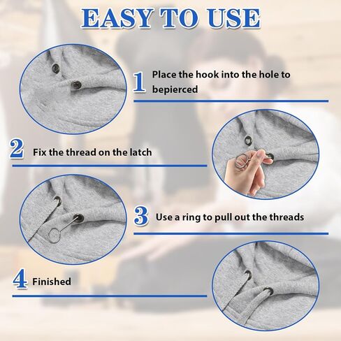6 Pcs Loop Turner Sewing Tool Long Sewing Loop Turner Hook Tongue Crochet Hook Tool with Latch for Fabric Belts Strips Tube Straps DIY Knitting Accessories in Saudi Arabia