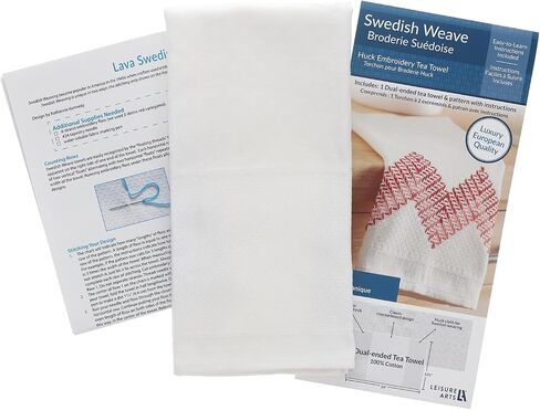 Swedish Weave Towel Kit, Lava Red, Traditional Swedish Weaving, Huck Weaving, Swedish Weaving Patterns, Swedish Weave Fabric, Swedish Weave Towels in Saudi Arabia