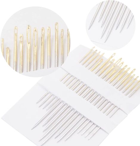 4 قطع من حلقات التطريز البلاستيكية ذات الغرز المتقاطعة مجموعة إطار عرض خشبي مقلد مجموعات تطريز دائرية وبيضاوية للخياطة الفنية والتعليق، مع 16 قطعة من إبر الخياطة الذهبية للعين in Kuwait