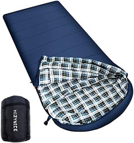 HiZYNICE Cold Weather Sleeping Bag 100% Cotton Flannel XXL for Adults Big and Tall,Free Compression Sack in Kuwait