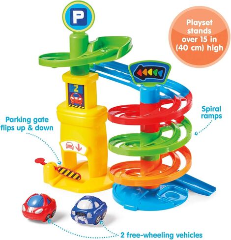 كيدوزي بارك اند رول جراج، مجموعة لعب مع مركبات للأطفال الصغار بعمر 18 شهرًا فما فوق (G02614) in Kuwait