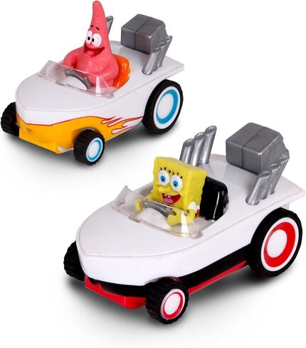 SpongeBob SquarePants Pull Back Hot Rod Boat, Pull Back and Watch him Zoom, No Batteries, No Controls, No Hassle, Fun–Fast–Portable, Great Gift, Officially Nickoledeon Licensed in Saudi Arabia
