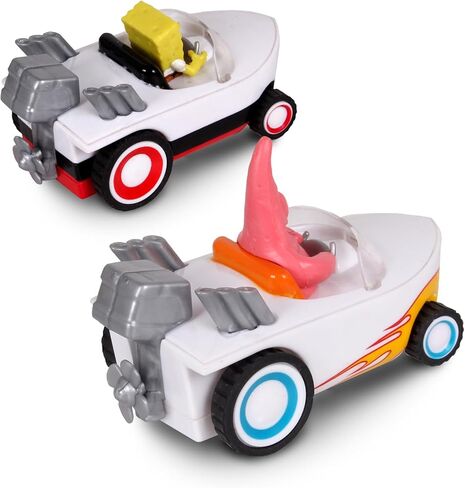 SpongeBob SquarePants Pull Back Hot Rod Boat, Pull Back and Watch him Zoom, No Batteries, No Controls, No Hassle, Fun–Fast–Portable, Great Gift, Officially Nickoledeon Licensed in Saudi Arabia