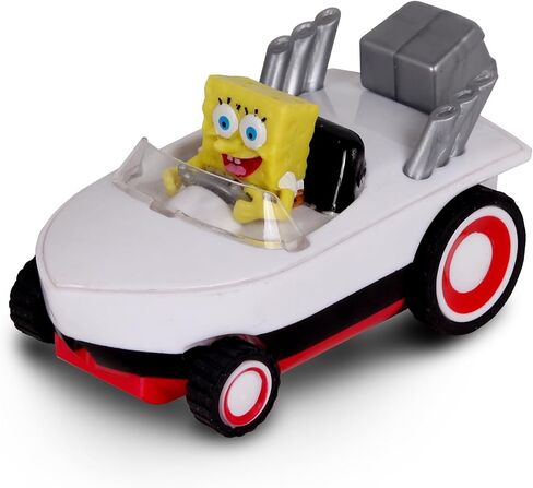 SpongeBob SquarePants Pull Back Hot Rod Boat, Pull Back and Watch him Zoom, No Batteries, No Controls, No Hassle, Fun–Fast–Portable, Great Gift, Officially Nickoledeon Licensed in Saudi Arabia