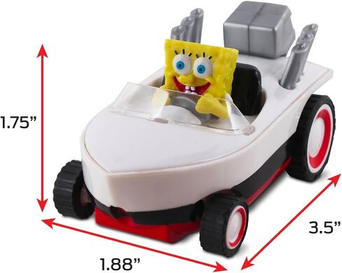 SpongeBob SquarePants Pull Back Hot Rod Boat, Pull Back and Watch him Zoom, No Batteries, No Controls, No Hassle, Fun–Fast–Portable, Great Gift, Officially Nickoledeon Licensed in Saudi Arabia