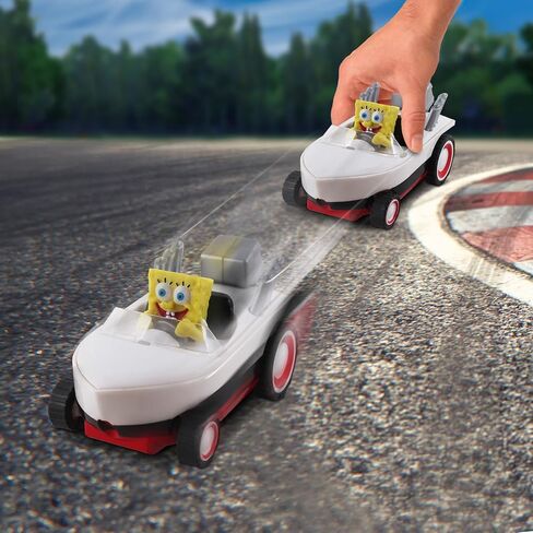 SpongeBob SquarePants Pull Back Hot Rod Boat, Pull Back and Watch him Zoom, No Batteries, No Controls, No Hassle, Fun–Fast–Portable, Great Gift, Officially Nickoledeon Licensed in Saudi Arabia