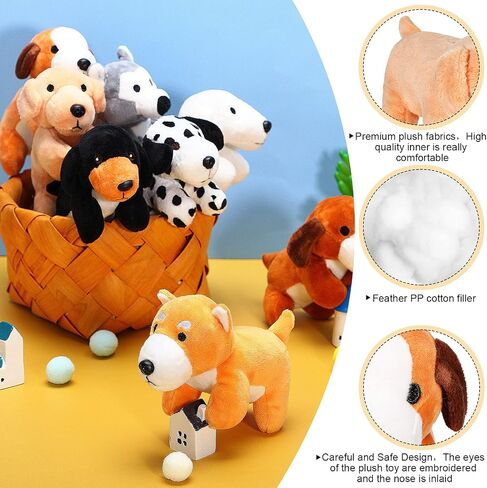 Sumind 8 Pieces Plush Dogs 5 Inch Stuffed Animals Bulk Assorted Cute Stuffed Dogs Small Animal Plush Toys for Girls Boys Graduation Valentine School Classroom Party Supplies Favors(Standing Dog) in Saudi Arabia