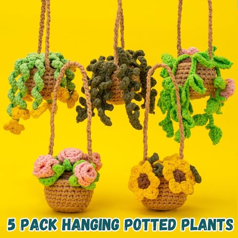Crochet Kit for Beginners, 5PCS Crochet Plant Kit for Adults Kids-Amigurumi Crochet Kit Include Every Tool, Videos Tutorials, Crochet Starter Kit Learn to Crochet Kit Gift for Birthday, Easter in Saudi Arabia