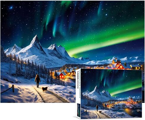 1000 Piece Jigsaw Puzzles - Puzzles for Adults Challenging Puzzle Game - Finished Size 27.56 x 19.69 Inches - Village Snowscape in Saudi Arabia