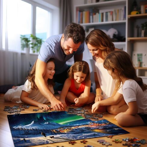 1000 Piece Jigsaw Puzzles - Puzzles for Adults Challenging Puzzle Game - Finished Size 27.56 x 19.69 Inches - Village Snowscape in Saudi Arabia