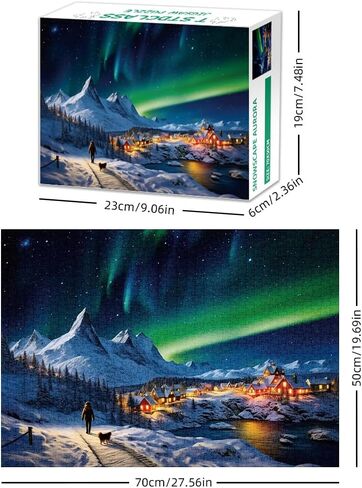 1000 Piece Jigsaw Puzzles - Puzzles for Adults Challenging Puzzle Game - Finished Size 27.56 x 19.69 Inches - Village Snowscape in Saudi Arabia