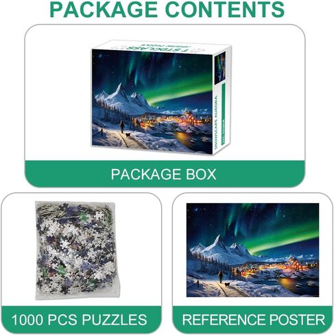 1000 Piece Jigsaw Puzzles - Puzzles for Adults Challenging Puzzle Game - Finished Size 27.56 x 19.69 Inches - Village Snowscape in Saudi Arabia