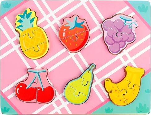 Wooden Puzzles for Toddlers 1-3 Ages, 4 Pack Toddler Puzzles Sea Animals Foods Car, Learning Preschool Educational Toys Gifts, Kid Jigsaw Puzzles for Girls and Boys in Saudi Arabia