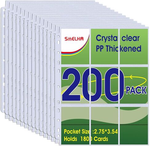 9 Pocket Page Protector, 400 Pack Trading Card Sleeve, Baseball Card Sheets for 3 Ring Binder, for Skylanders, MTG, Coupon, Game Cards, Trading Cards, Football Cards … in Saudi Arabia