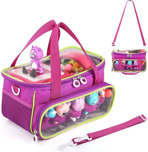 Carrying Case for Toniebox, Storage Carrier Bag for Tonie Characters with Shoulder Strap and Handle, Home Outdoor Hand Bag for Tonies Audio Player and Dolls (Purple) in Saudi Arabia