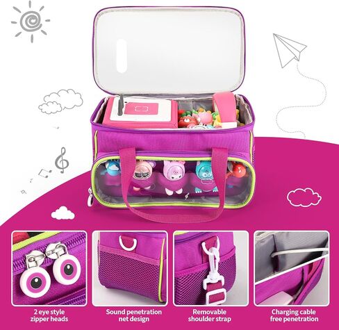 Carrying Case for Toniebox, Storage Carrier Bag for Tonie Characters with Shoulder Strap and Handle, Home Outdoor Hand Bag for Tonies Audio Player and Dolls (Purple) in Saudi Arabia