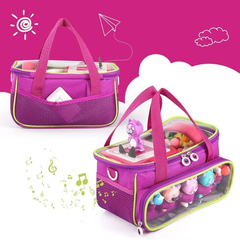 Carrying Case for Toniebox, Storage Carrier Bag for Tonie Characters with Shoulder Strap and Handle, Home Outdoor Hand Bag for Tonies Audio Player and Dolls (Purple) in Saudi Arabia