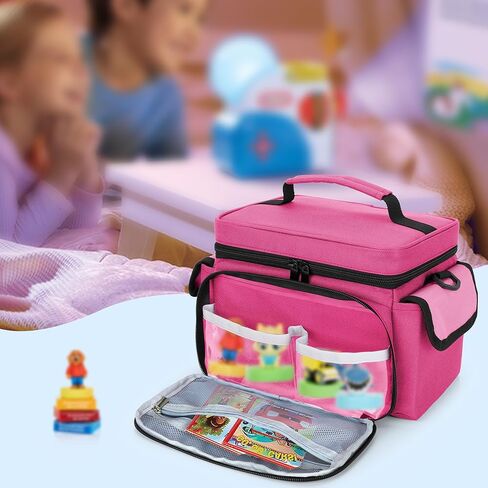 LoDrid Carrying Bag Compatible with Little Tikes Story Dream Machine Starter Set, Portable Storage Case for Books and Accessories with Handle and Shoulder Strap, Navy Blue, Bag Only (Patent Design) in Kuwait