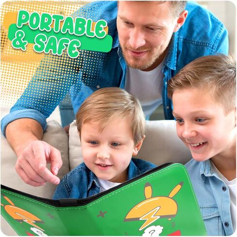 مجلد بطاقات التداول - 9 جيوب، ألبوم حامل بطاقات 900 جيب مع 50 غلافًا قابلاً للإزالة، كتاب مجموعة بطاقات محمول بسحاب، منظم بطاقات يناسب مختلف أحجام البطاقات - أخضر in Kuwait