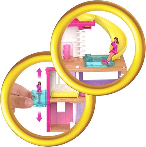 Barbie Mini BarbieLand Doll House Sets, Mini Dreamhouse with Surprise 1.5-inch Doll, Furniture & Accessories, Plus Elevator & Pool in Saudi Arabia